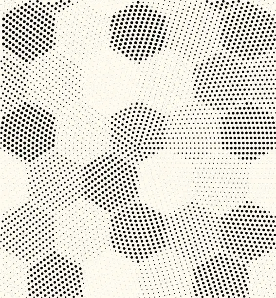 Vector illustration of Hexagon geometric pattern vector seamless halftone design. Dot hexagon texture seamless