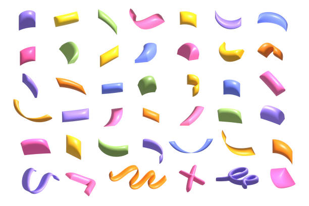 istock 3D geometric shapes. Cartoon flying shapes in motion. Circle, sphere, square, confetti, triangle 2024378988