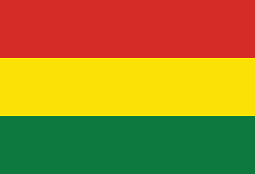 Bolivia flag. The official ratio. Flag icon. Standard color. Standard size. A rectangular flag. Computer illustration. Digital illustration. Vector illustration.