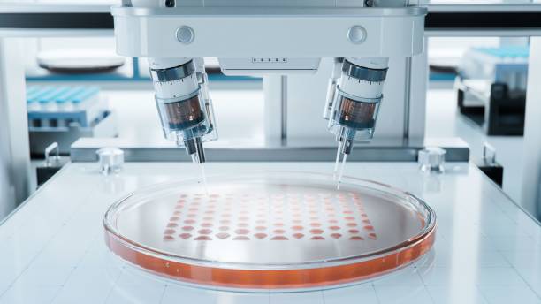 istock Automated Injectors working on Artificially Grown Tissues inside Petri Dish. Bioprinting Advanced Technology Concept. High Precision Research Equipment Conducting Experiments. Futuristic Laboratory. 2024513576