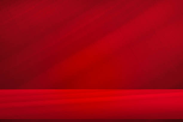 istock Wall interior background, studio and backdrops show products. with shadow from window color red light. background for text insertion and presentation of product 2024537998