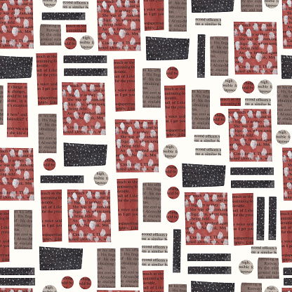 Newspaper inserts on a white background. Newspaper collage. Seamless pattern.