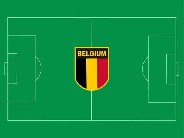 Vector illustration of Belgium football field