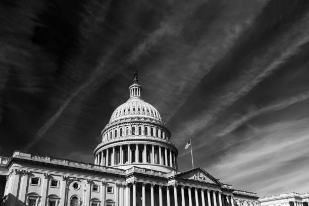 istock A black and white image of the Capitol Building dome. Capitol building, Washington DC 2024543718