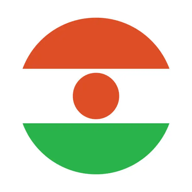 Vector illustration of Niger flag. Flag icon. Standard color. Circle icon flag. Computer illustration. Digital illustration. Vector illustration.