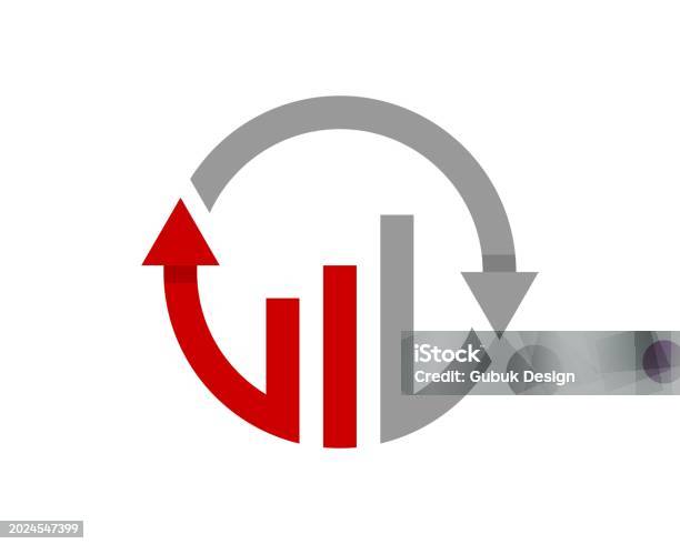 Arrow Svg Inverted Upside Down Arrow With Chart Inside Logo Stock Illustration - Download ...