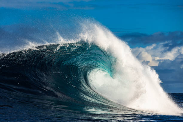 istock Large blue wave breaking in the open ocean over a shallow reef bombora 2024551106
