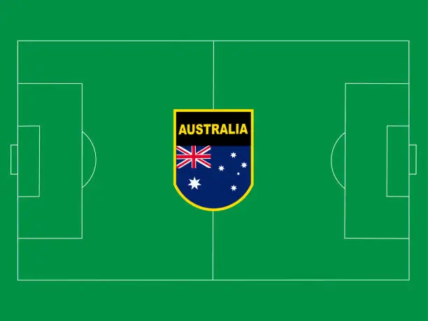 Vector illustration of Australian football field