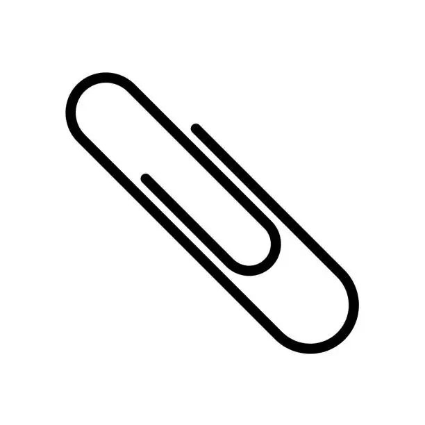 Vector illustration of Paper clip icon with editable stroke