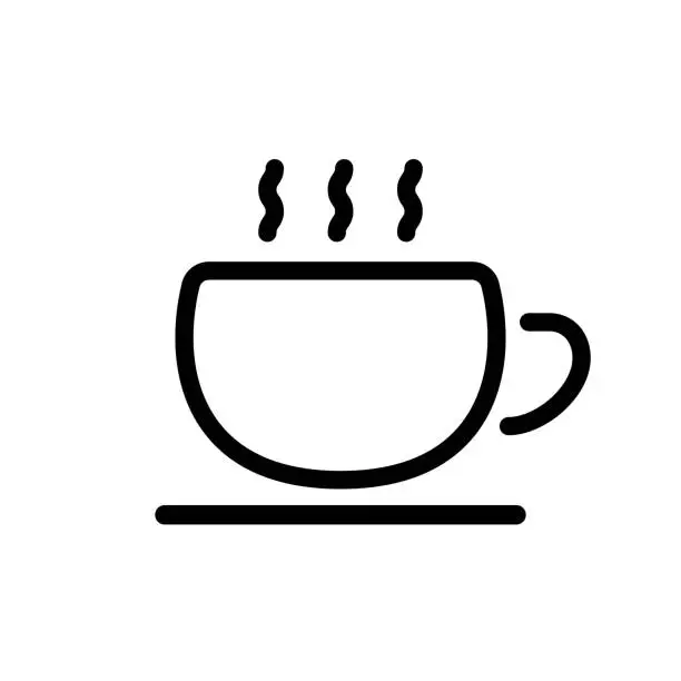 Vector illustration of Coffee line icon - editable stroke