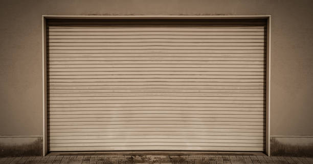 istock Steel shutter door of warehouse, storage or storefront for background and textured. 2024634838