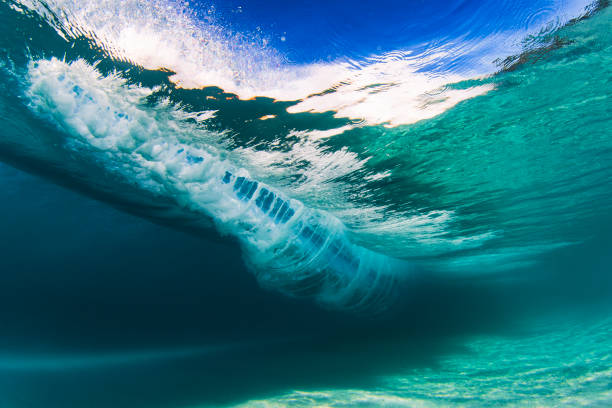 istock Underwater view beneath a wave breaking on sand in crystal clear water 2024662420