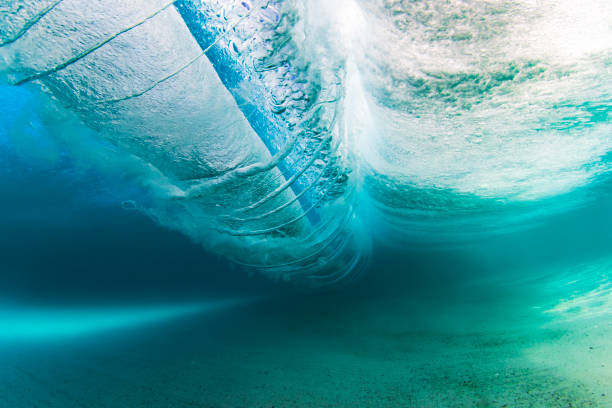 istock Underwater view beneath a wave breaking on sand in crystal clear water 2024663504