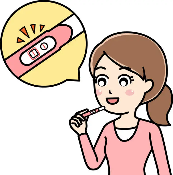 Vector illustration of Pregnancy test(positive)