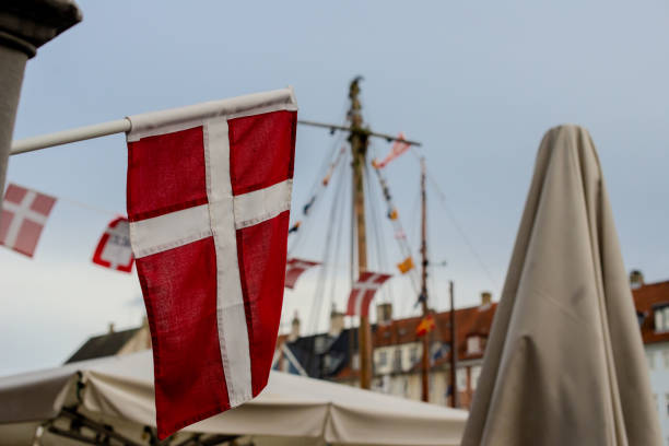 istock Danish flag hanging at a boat dock. 2024686209