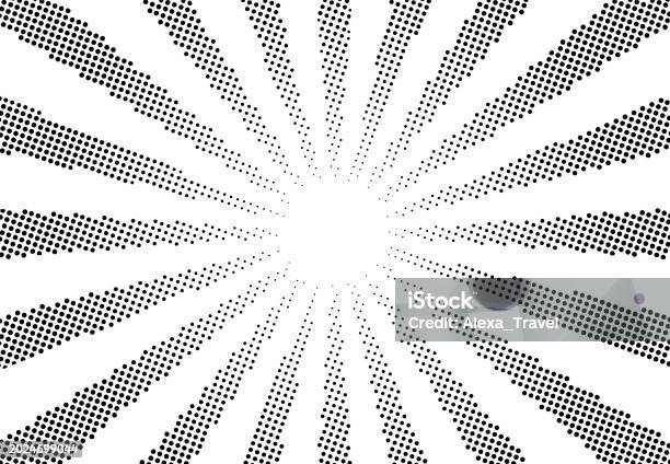 Halftone Rays Halftone Dotted Radial Rays Background Stock Illustration - Download ...