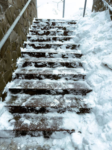istock Steps on the stairs in the snow in winter 2024723740