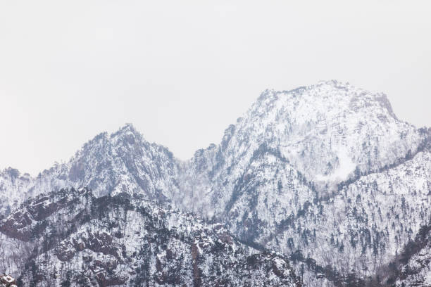 Seorak Mountain winter scenery covered in snow. Seoraksan, snow mountain