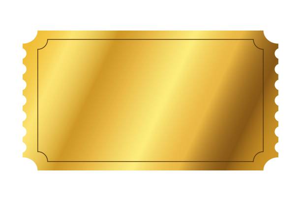 Isolated golden cover template Isolated luxury golden cover template for ticket, coupon, pass. Vector illustration voucher stock illustrations