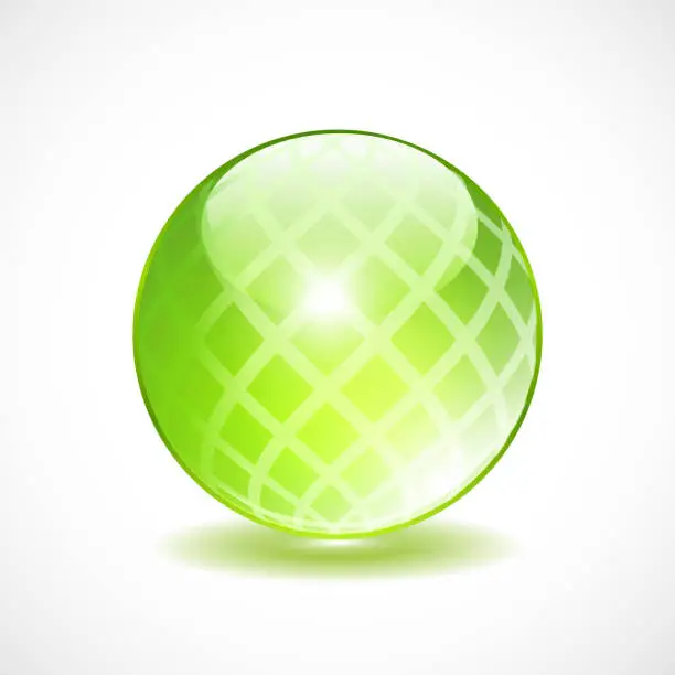 Vector illustration of Glass transparent vector orb icon