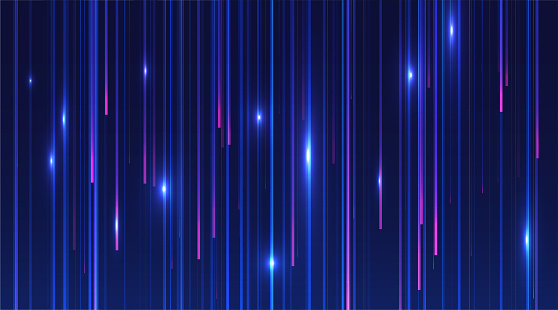 Abstract blue lines on dark background. Magic light effects. Graphic concept for your design.