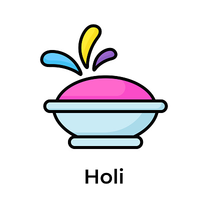 An icon of holi in modern design style , indian cultural festiva