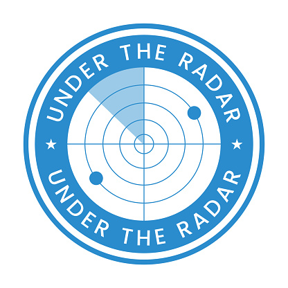 Under The Radar. Under The Radar Sign, Icon, Vector Stock Illustration.