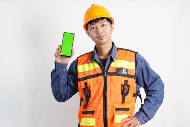 istock Asian engineer handsome man or architect looking forward with white safety helmet. prepare modern building construction. Worker asian man looking pose 2024839446