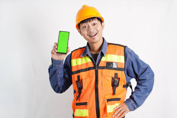 istock Asian engineer handsome man or architect looking forward with white safety helmet. prepare modern building construction. Worker asian man looking pose 2024839454