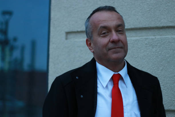 posing elegance mature man businessman