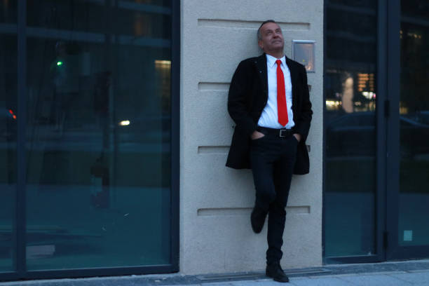 posing elegance mature man businessman