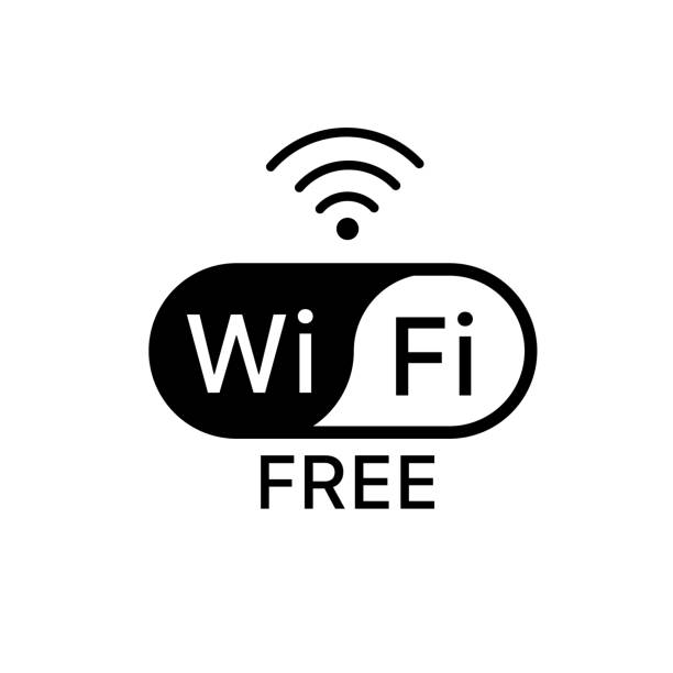 Wi-Fi Free icon. Linear style. Vector icon Wi-Fi Free icon. Linear style. Vector icon wireless technology stock illustrations