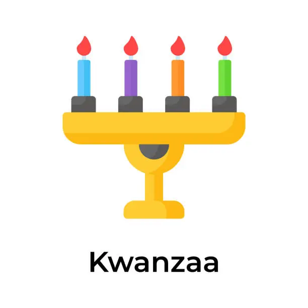 Vector illustration of Happy kwanzaa, kwanzaa day creative icon, ready to use and download.