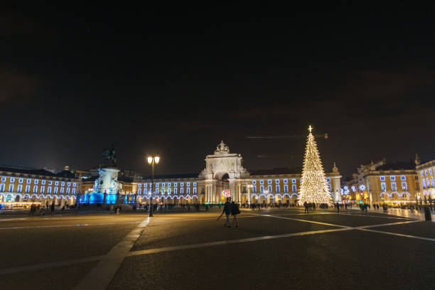 istock Praca do Comercio in portuguese capital during christmas time in the night with illumination and christmas tree, Lisbon, Portugal 2024912885