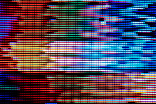 Close-up of colorful abstract tv screen