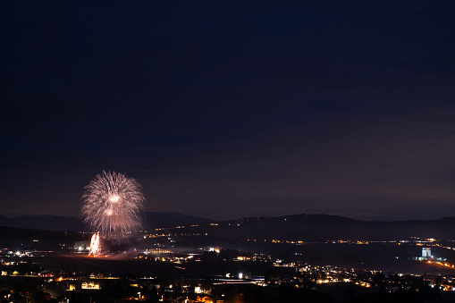 Fireworks over Altopiano di Asiago Vicenza Italy