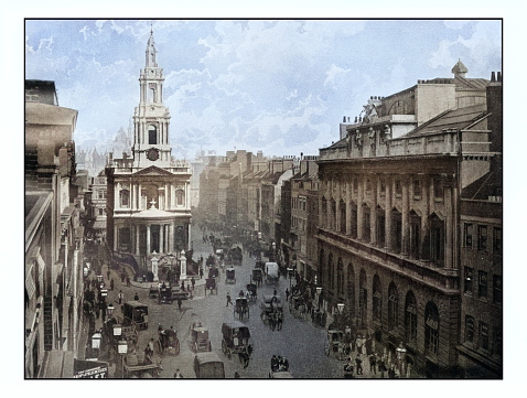 Antique London's photographs: The Strand with St Mary's Church