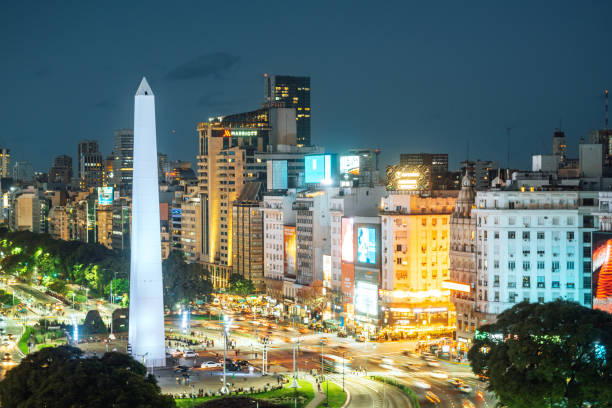 istock Illuminated Buenos Aires Skyline with Iconic Obelisk at Night 2025030546