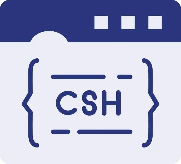 Vector illustration of csh or tcsh vector icon design, Webdesign and Development symbol, user interface or graphic sign, website engineering  illustration, command line processor concept