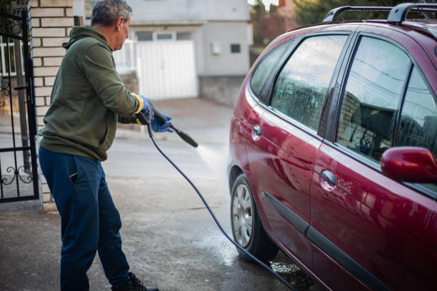 istock DIY, the man washes the car himself 2025049491