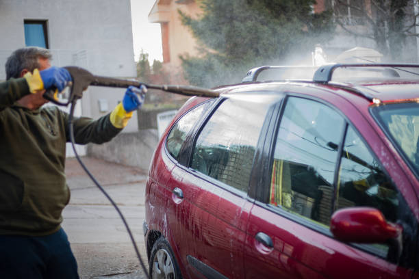 istock DIY, the man washes the car himself 2025049672