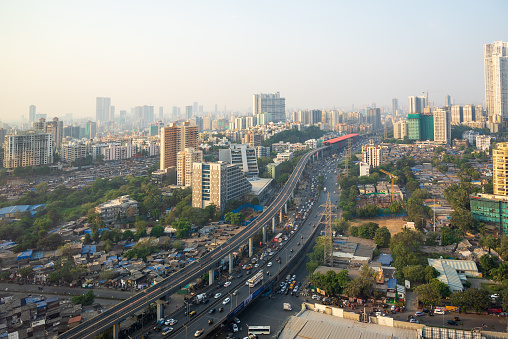 Mumbai city skyline wide shot