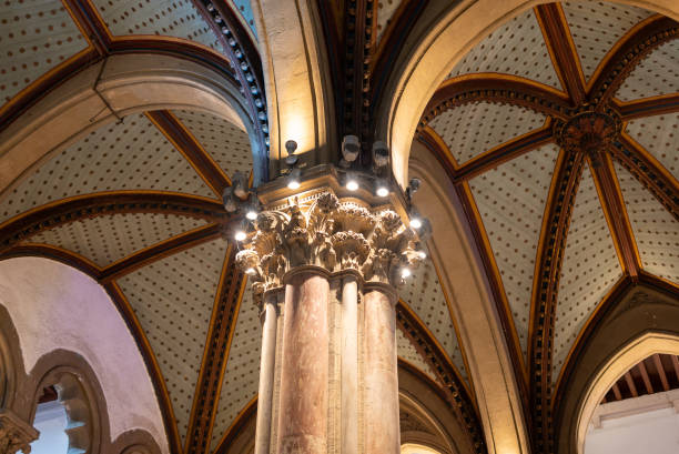 Interior architecture of Eglise Notre-Dame la Grande. Poitiers, France