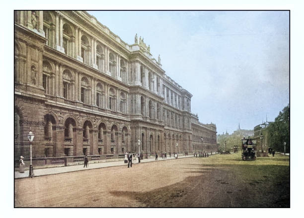 Antique London's photographs: Whitehall, Home office Antique London's photographs: Whitehall, Home office whitehall street stock illustrations