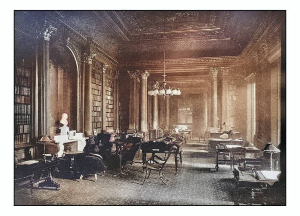 istock Antique London's photographs: The reform club, the library 2025130425