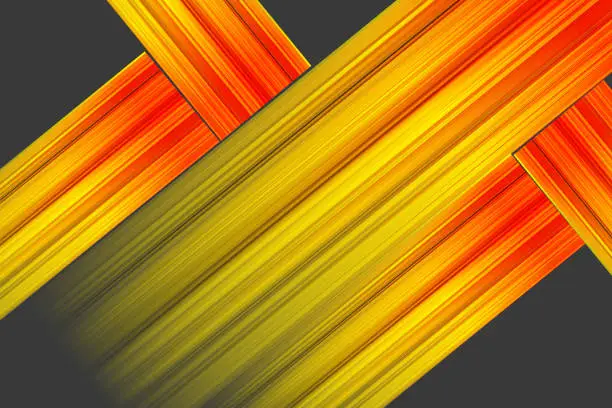 Vector illustration of Abstract gradient yellow motion blur slanted lines fluorescent light trails background banner