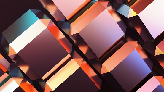 Abstract iridescent 3d geometric background