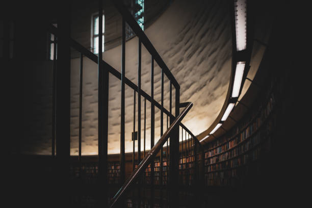 Iron spiral staircase in Trinity College Library
