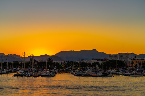 Port d’Alcúdia is a famous holiday destination on the northeast coast of Mallorca, Spain.