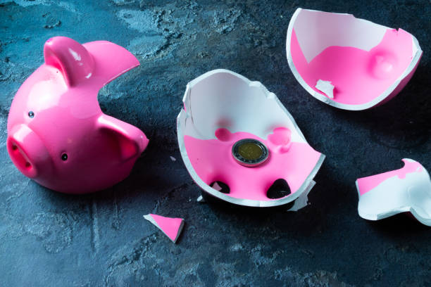 istock Broken piggy bank with 100 forint coin 2025222234